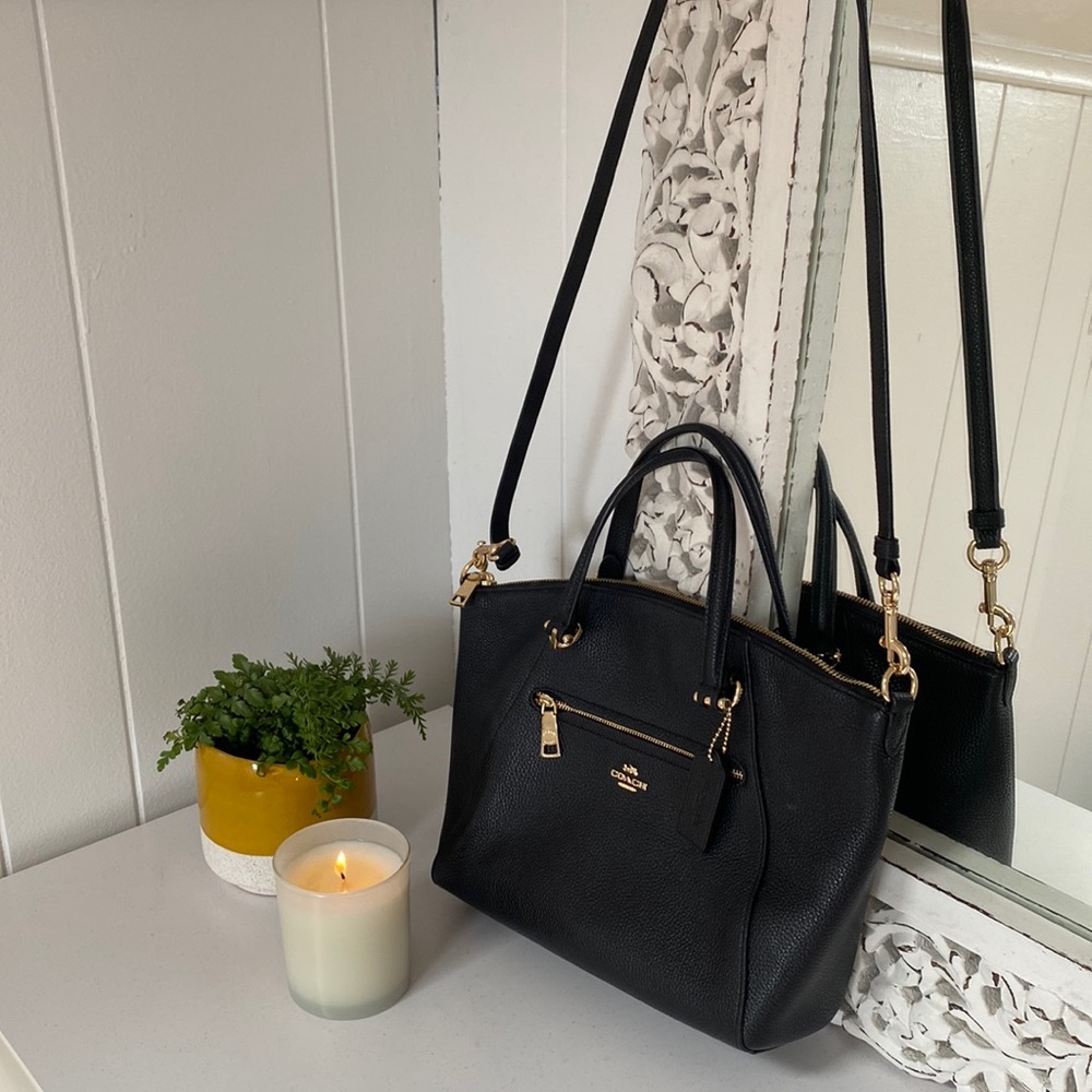Black Leather Coach Bag Prarie Satchel